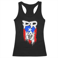 Puerto Rico Flag Hispanic Heritage Month Boricua Coqui Frog Racerback Tank Top - Wonder Print Shop