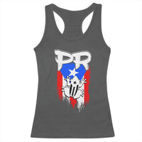 Puerto Rico Flag Hispanic Heritage Month Boricua Coqui Frog Racerback Tank Top - Wonder Print Shop