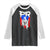 Puerto Rico Flag Hispanic Heritage Month Boricua Coqui Frog Raglan Shirt - Wonder Print Shop