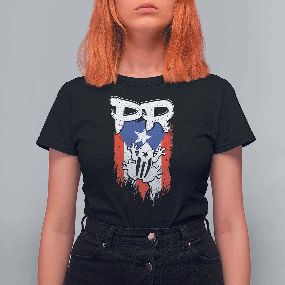 Puerto Rico Flag Hispanic Heritage Month Boricua Coqui Frog T Shirt For Women - Wonder Print Shop