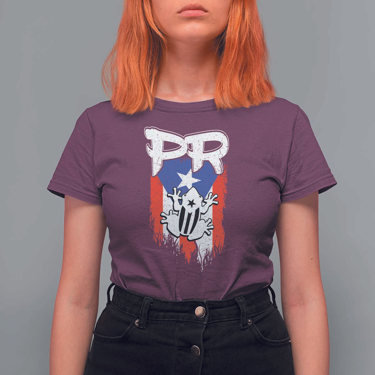 Puerto Rico Flag Hispanic Heritage Month Boricua Coqui Frog T Shirt For Women - Wonder Print Shop