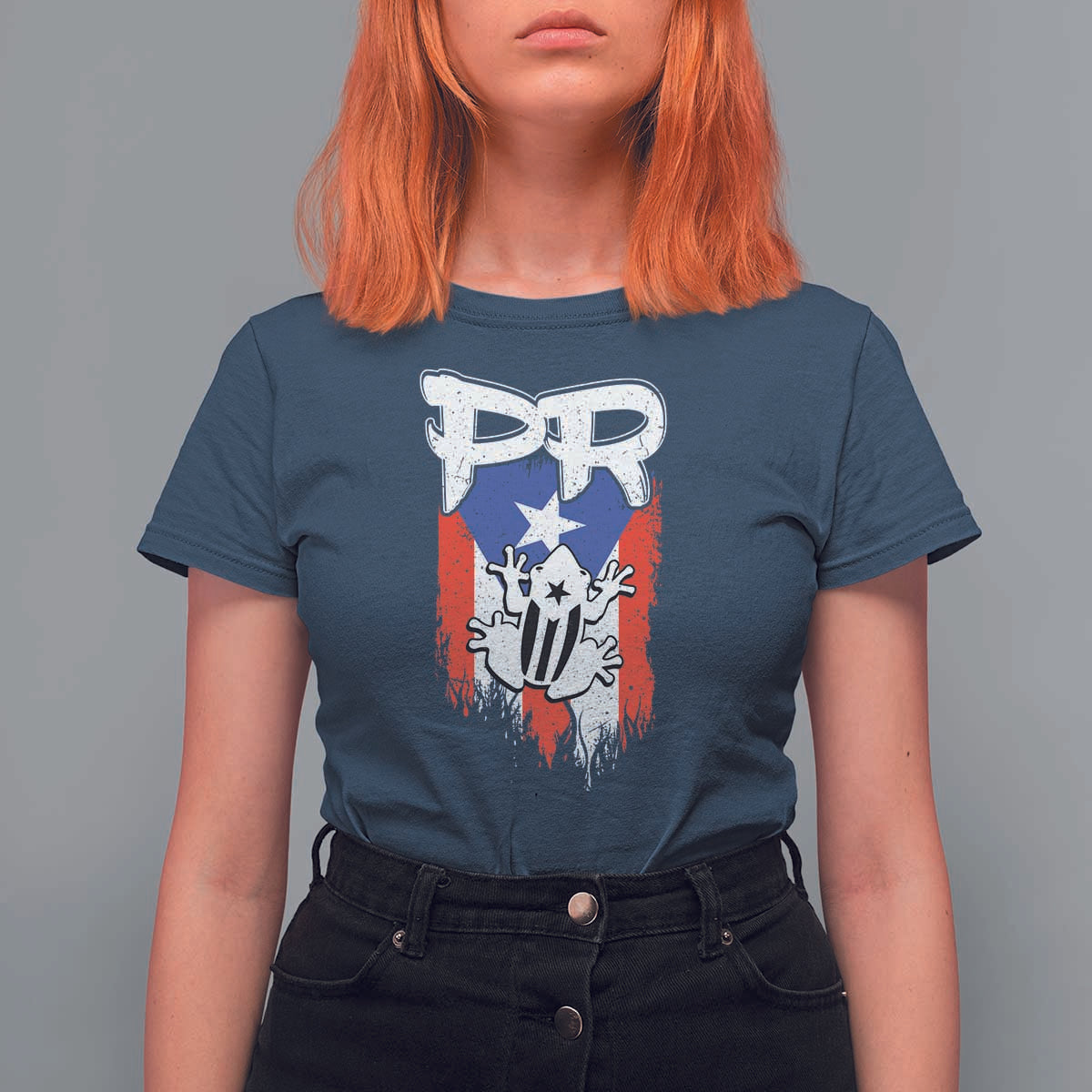 Puerto Rico Flag Hispanic Heritage Month Boricua Coqui Frog T Shirt For Women - Wonder Print Shop