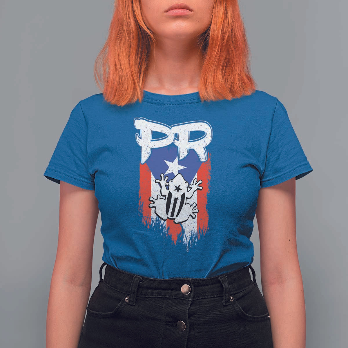 Puerto Rico Flag Hispanic Heritage Month Boricua Coqui Frog T Shirt For Women - Wonder Print Shop