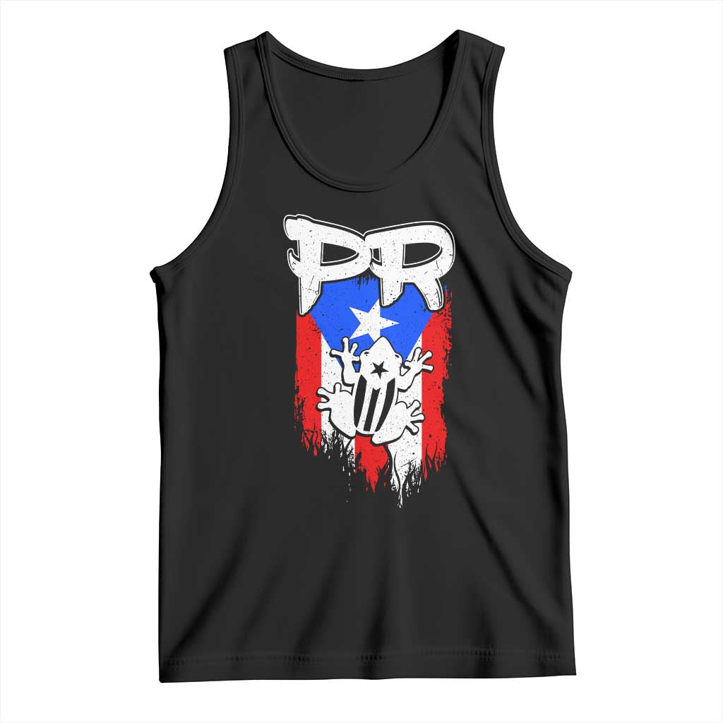 Puerto Rico Flag Hispanic Heritage Month Boricua Coqui Frog Tank Top - Wonder Print Shop