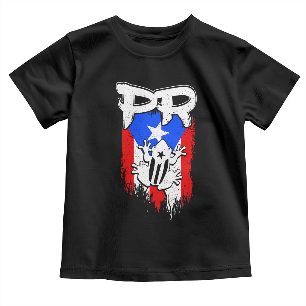 Puerto Rico Flag Hispanic Heritage Month Boricua Coqui Frog Toddler T Shirt - Wonder Print Shop