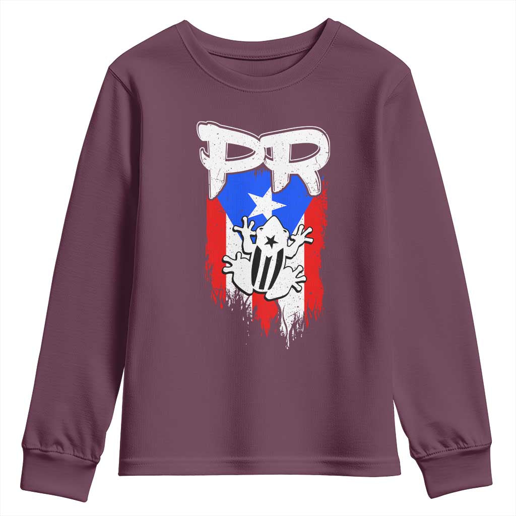 Puerto Rico Flag Hispanic Heritage Month Boricua Coqui Frog Youth Sweatshirt - Wonder Print Shop