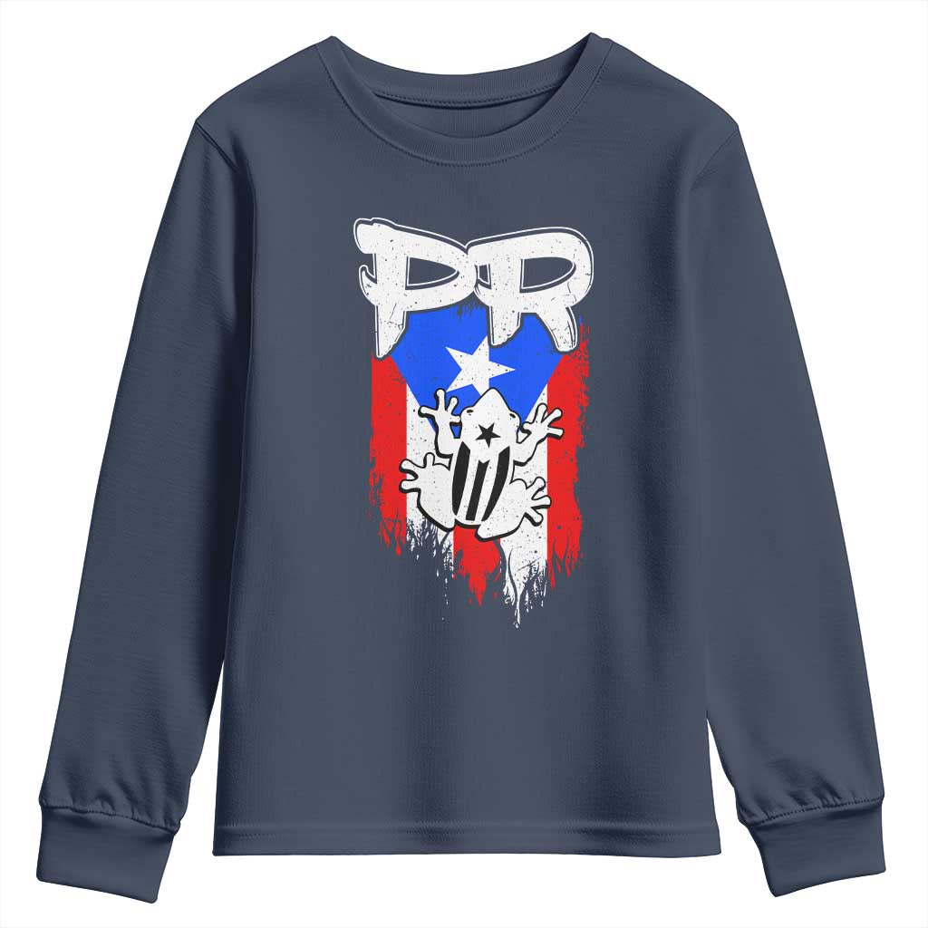 Puerto Rico Flag Hispanic Heritage Month Boricua Coqui Frog Youth Sweatshirt - Wonder Print Shop