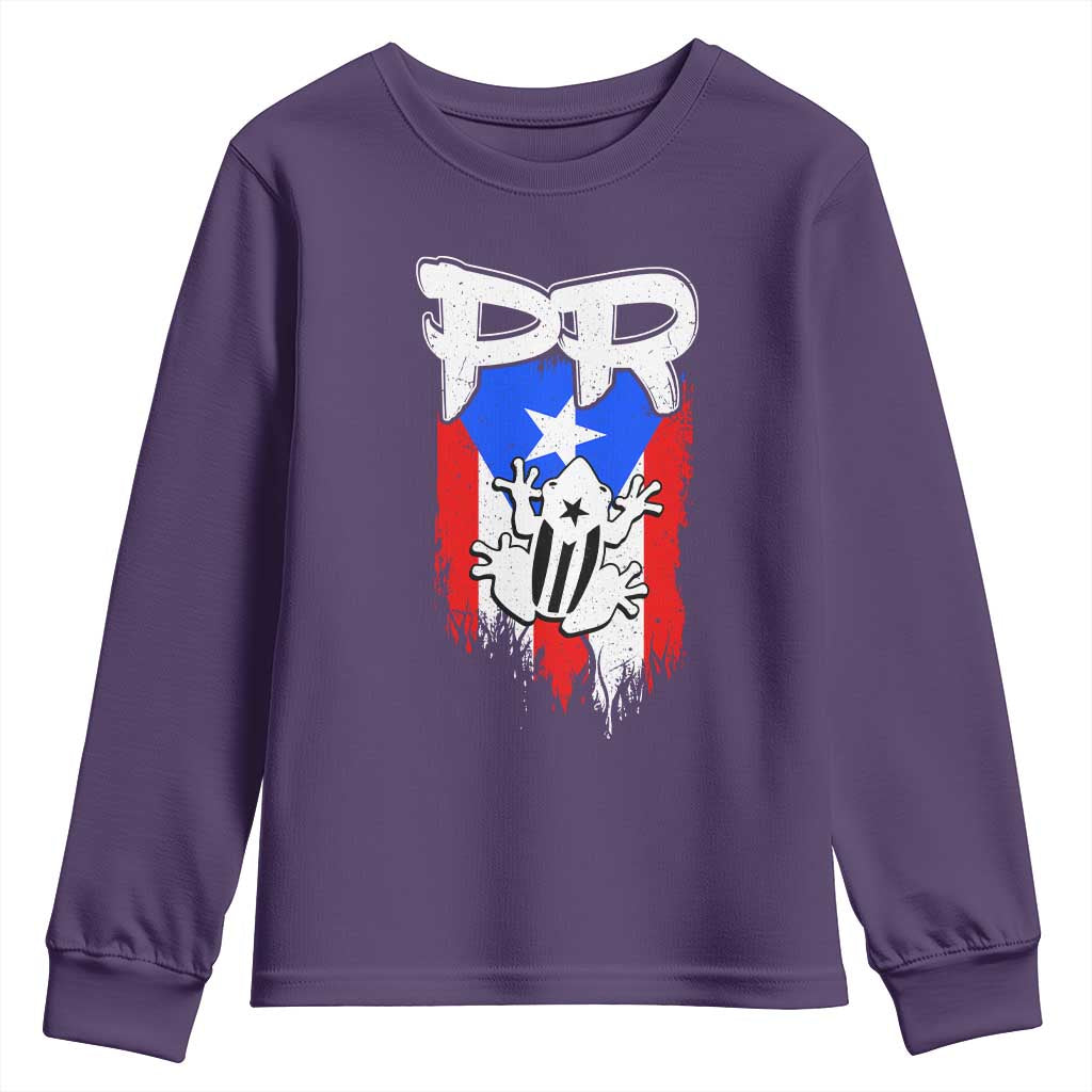 Puerto Rico Flag Hispanic Heritage Month Boricua Coqui Frog Youth Sweatshirt - Wonder Print Shop