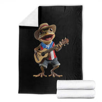 Puerto Rico Coqui Frog Puerto Rican Flag Taino Boricua Guitar Throw Blanket - Wonder Print Shop