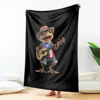 Puerto Rico Coqui Frog Puerto Rican Flag Taino Boricua Guitar Throw Blanket - Wonder Print Shop