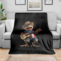 Puerto Rico Coqui Frog Puerto Rican Flag Taino Boricua Guitar Throw Blanket - Wonder Print Shop