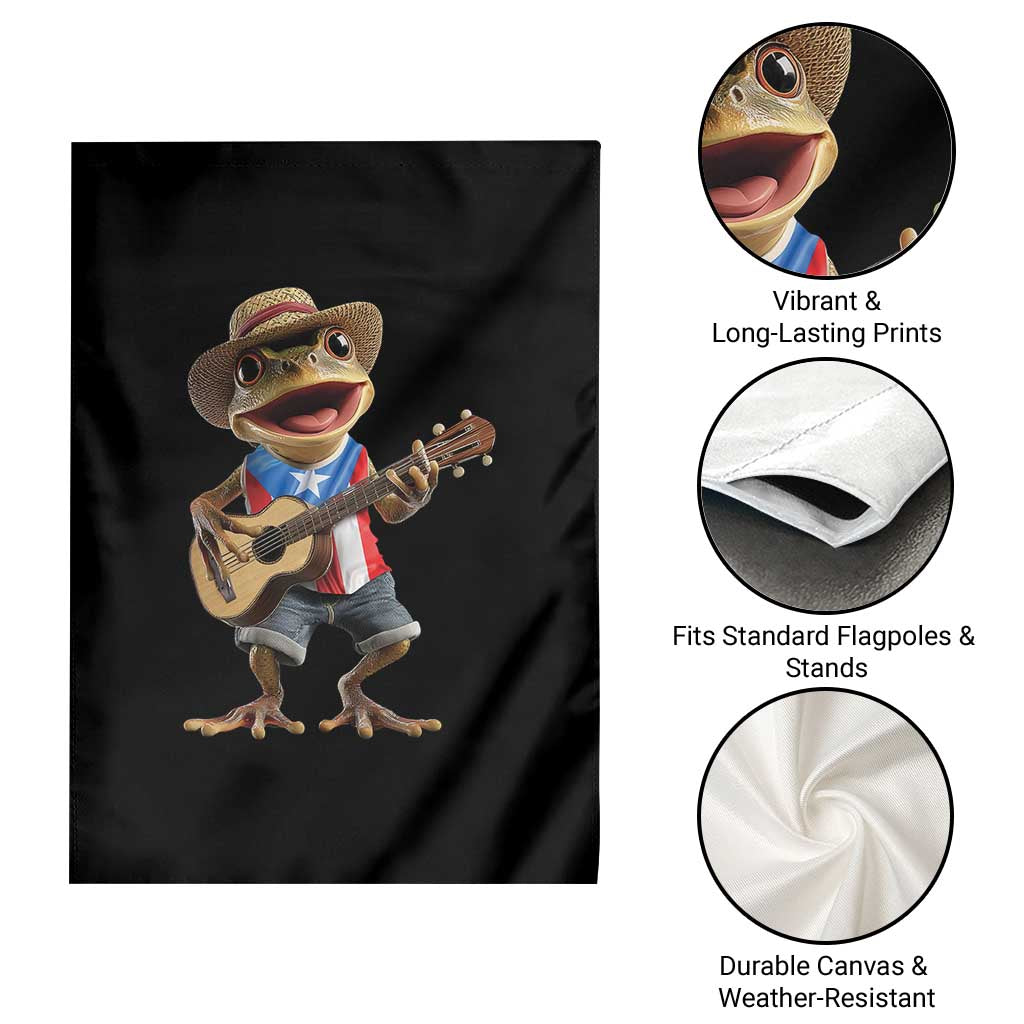 Puerto Rico Coqui Frog Puerto Rican Flag Taino Boricua Guitar Garden Flag - Wonder Print Shop