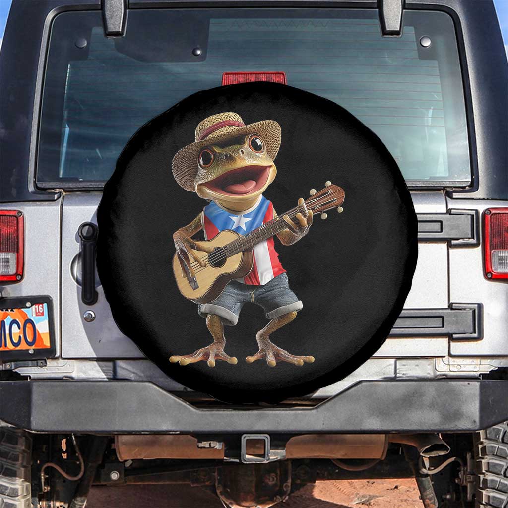 Puerto Rico Coqui Frog Puerto Rican Flag Taino Boricua Guitar Spare Tire Cover - Wonder Print Shop