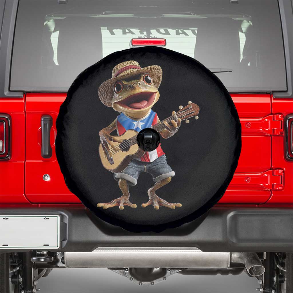 Puerto Rico Coqui Frog Puerto Rican Flag Taino Boricua Guitar Spare Tire Cover - Wonder Print Shop