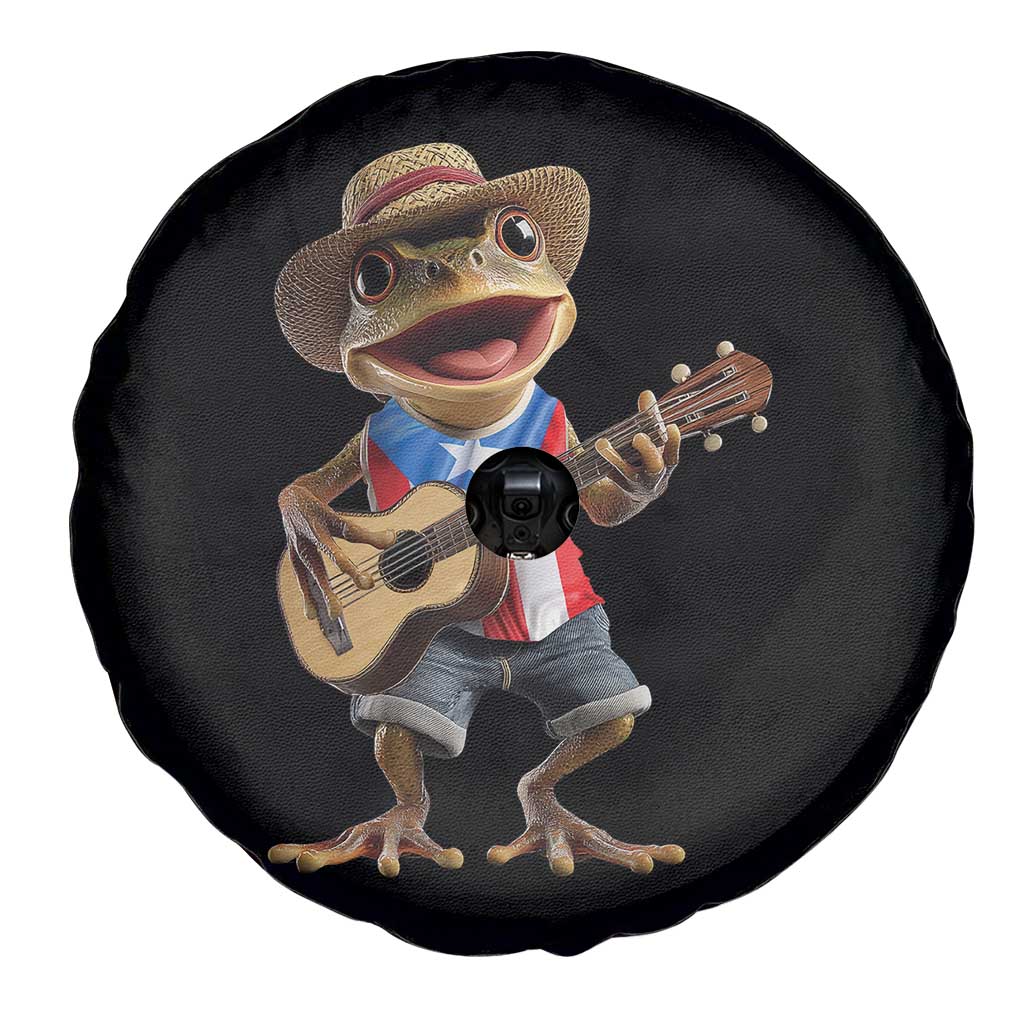 Puerto Rico Coqui Frog Puerto Rican Flag Taino Boricua Guitar Spare Tire Cover - Wonder Print Shop