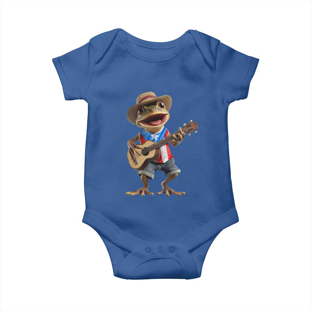 Puerto Rico Coqui Frog Puerto Rican Flag Taino Boricua Guitar Baby Onesie - Wonder Print Shop
