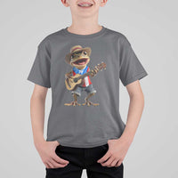Puerto Rico Coqui Frog Puerto Rican Flag Taino Boricua Guitar T Shirt For Kid - Wonder Print Shop