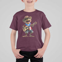 Puerto Rico Coqui Frog Puerto Rican Flag Taino Boricua Guitar T Shirt For Kid - Wonder Print Shop