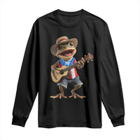 Puerto Rico Coqui Frog Puerto Rican Flag Taino Boricua Guitar Long Sleeve Shirt - Wonder Print Shop