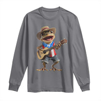 Puerto Rico Coqui Frog Puerto Rican Flag Taino Boricua Guitar Long Sleeve Shirt - Wonder Print Shop