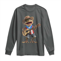Puerto Rico Coqui Frog Puerto Rican Flag Taino Boricua Guitar Long Sleeve Shirt - Wonder Print Shop