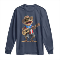 Puerto Rico Coqui Frog Puerto Rican Flag Taino Boricua Guitar Long Sleeve Shirt - Wonder Print Shop
