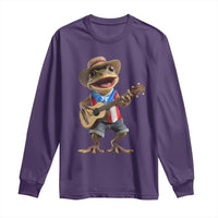 Puerto Rico Coqui Frog Puerto Rican Flag Taino Boricua Guitar Long Sleeve Shirt - Wonder Print Shop