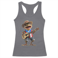 Puerto Rico Coqui Frog Puerto Rican Flag Taino Boricua Guitar Racerback Tank Top - Wonder Print Shop