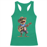 Puerto Rico Coqui Frog Puerto Rican Flag Taino Boricua Guitar Racerback Tank Top - Wonder Print Shop