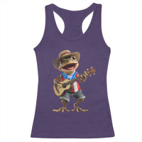 Puerto Rico Coqui Frog Puerto Rican Flag Taino Boricua Guitar Racerback Tank Top - Wonder Print Shop