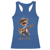 Puerto Rico Coqui Frog Puerto Rican Flag Taino Boricua Guitar Racerback Tank Top - Wonder Print Shop