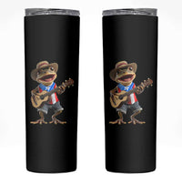 Puerto Rico Coqui Frog Puerto Rican Flag Taino Boricua Guitar Skinny Tumbler - Wonder Print Shop