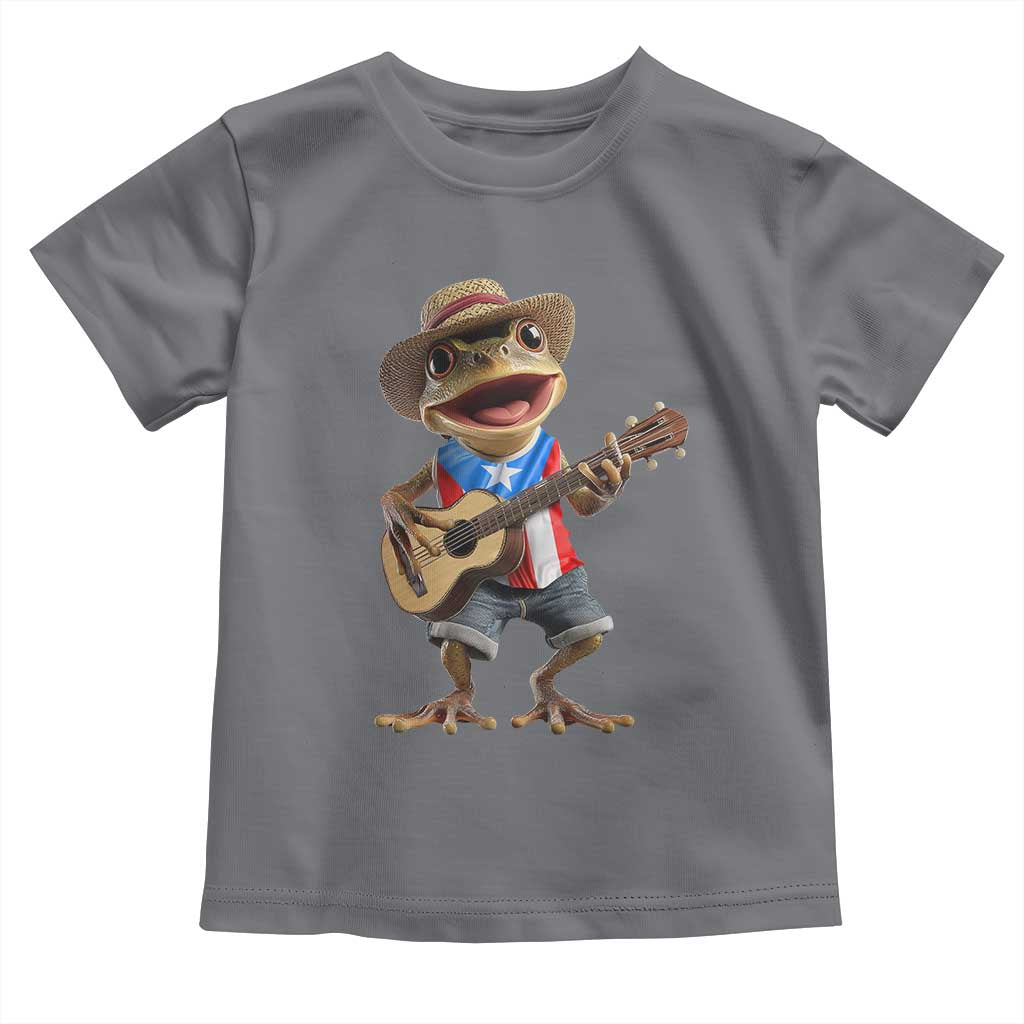 Puerto Rico Coqui Frog Puerto Rican Flag Taino Boricua Guitar Toddler T Shirt - Wonder Print Shop