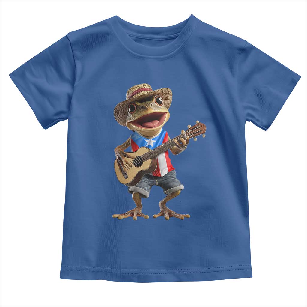 Puerto Rico Coqui Frog Puerto Rican Flag Taino Boricua Guitar Toddler T Shirt - Wonder Print Shop