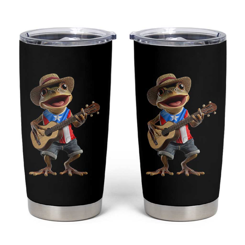 Puerto Rico Coqui Frog Puerto Rican Flag Taino Boricua Guitar Tumbler Cup - Wonder Print Shop