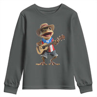 Puerto Rico Coqui Frog Puerto Rican Flag Taino Boricua Guitar Youth Sweatshirt - Wonder Print Shop