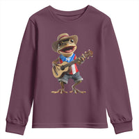 Puerto Rico Coqui Frog Puerto Rican Flag Taino Boricua Guitar Youth Sweatshirt - Wonder Print Shop