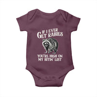 Funny If I Ever Get Rabies You're High On My Bitin' List Racoon Baby Onesie - Wonder Print Shop
