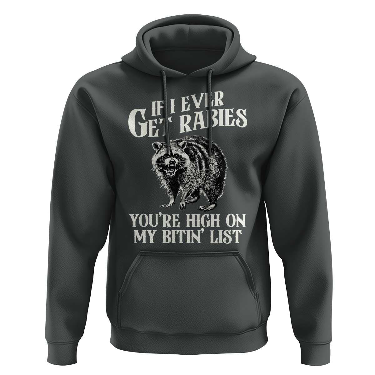 Funny If I Ever Get Rabies You're High On My Bitin' List Racoon Hoodie - Wonder Print Shop