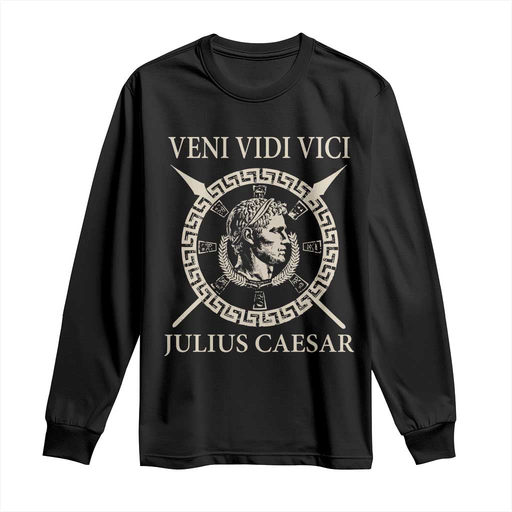 Julius Caesar Long Sleeve Shirt Veni Vidi Vici Roman History - Wonder Print Shop