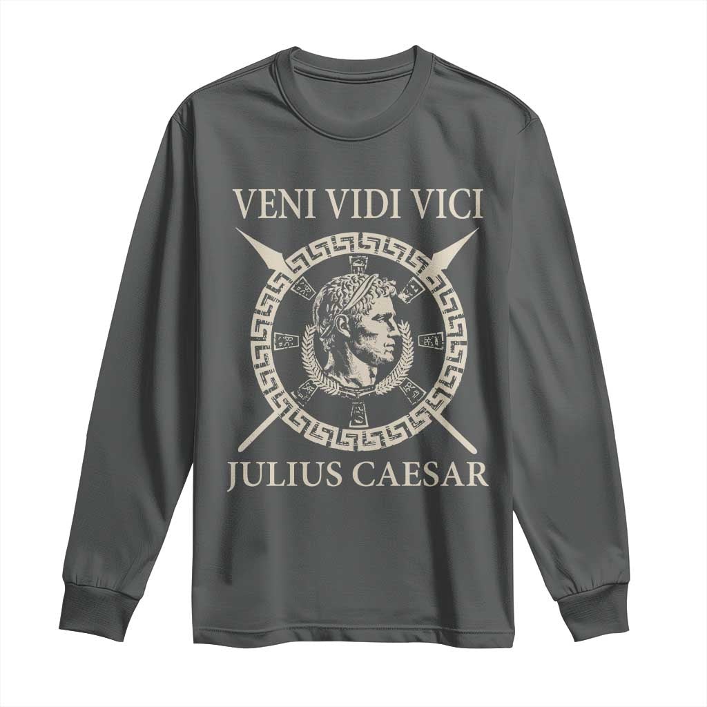 Julius Caesar Long Sleeve Shirt Veni Vidi Vici Roman History - Wonder Print Shop