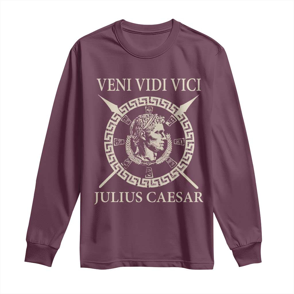 Julius Caesar Long Sleeve Shirt Veni Vidi Vici Roman History - Wonder Print Shop