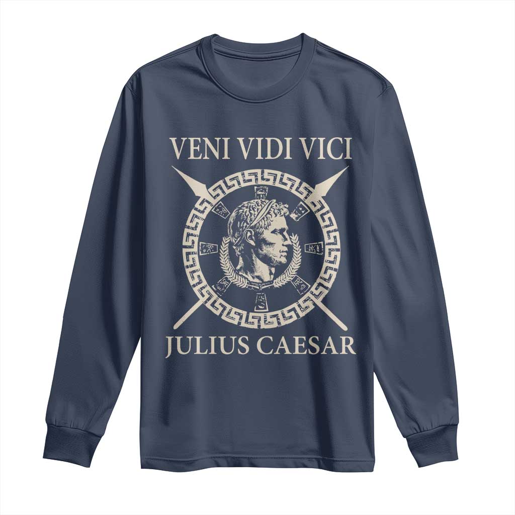 Julius Caesar Long Sleeve Shirt Veni Vidi Vici Roman History - Wonder Print Shop