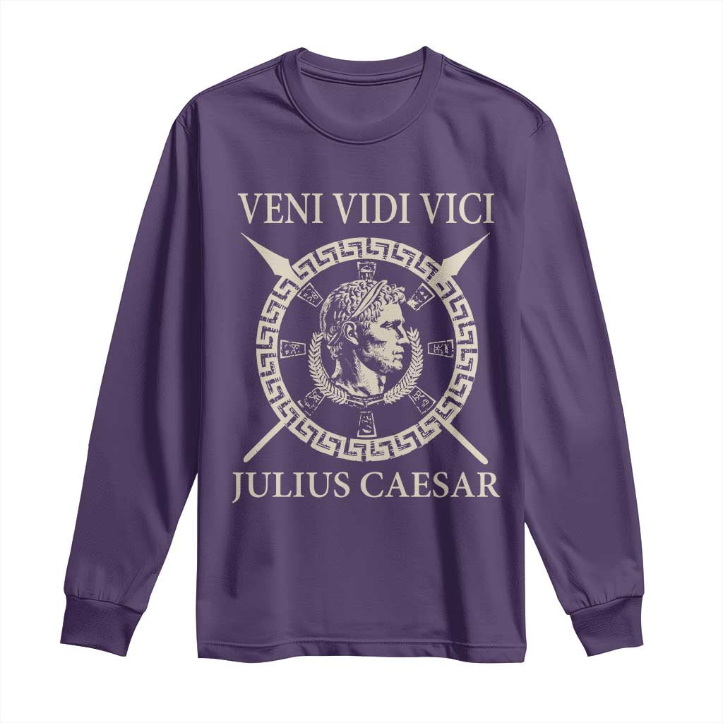Julius Caesar Long Sleeve Shirt Veni Vidi Vici Roman History - Wonder Print Shop