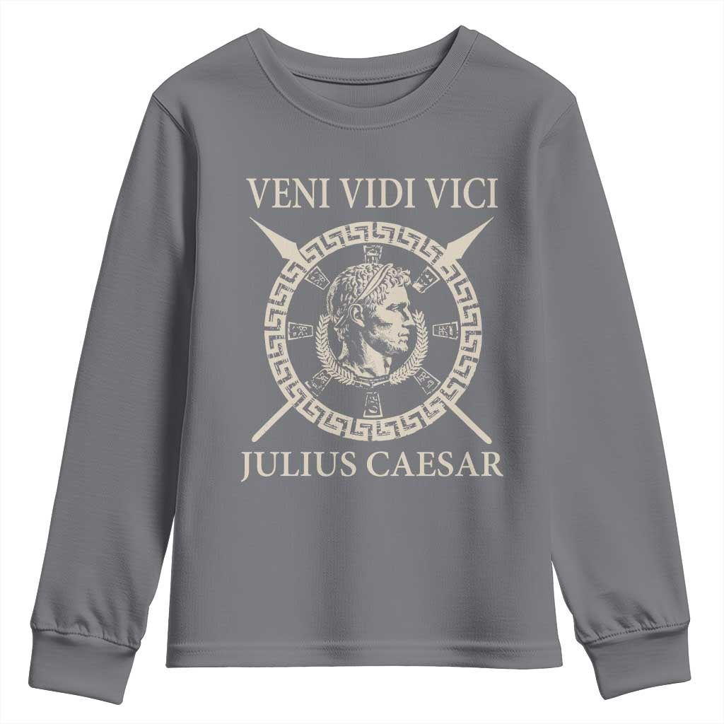 Julius Caesar Youth Sweatshirt Veni Vidi Vici Roman History - Wonder Print Shop