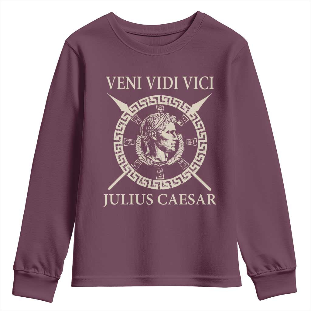 Julius Caesar Youth Sweatshirt Veni Vidi Vici Roman History - Wonder Print Shop