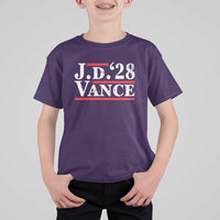 J.D Vance'28 T Shirt For Kid US Presidential Election Vintage Stripes - Wonder Print Shop