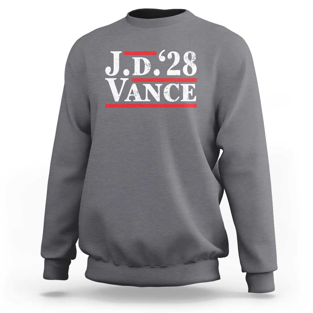 J.D Vance'28 Sweatshirt US Presidential Election Vintage Stripes - Wonder Print Shop