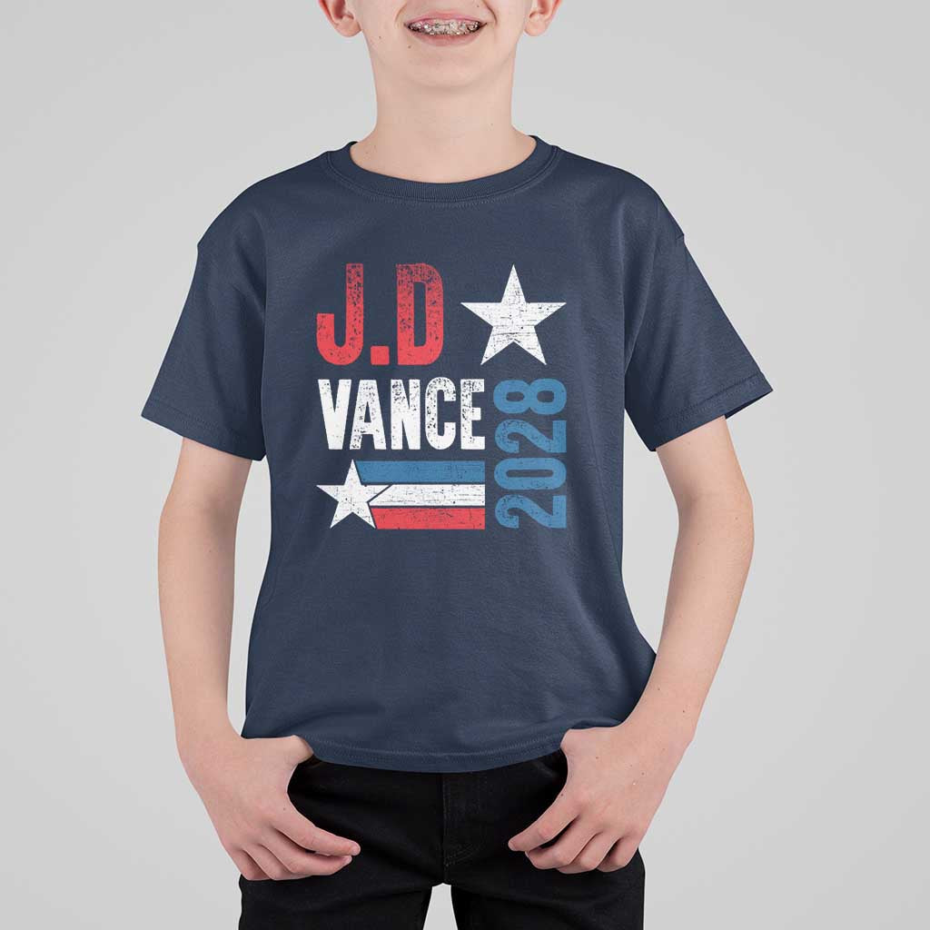 J.D Vance 2028 T Shirt For Kid Vintage US Presidential Election Star - Wonder Print Shop