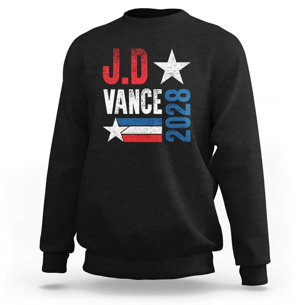 J.D Vance 2028 Sweatshirt Vintage US Presidential Election Star - Wonder Print Shop